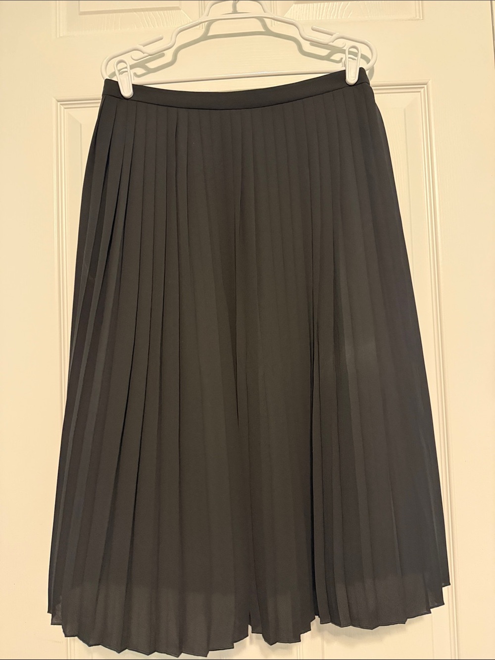 J. Crew Pleated Midi Skirt in Black